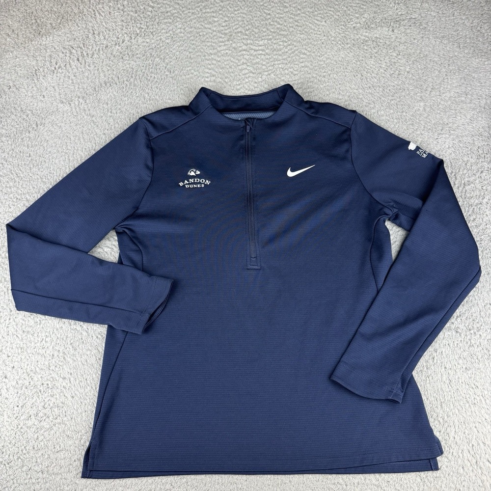 Nike Golf 1/4 Zip Pullover Blue Bandon Dunes Women's Medium Dri Fit